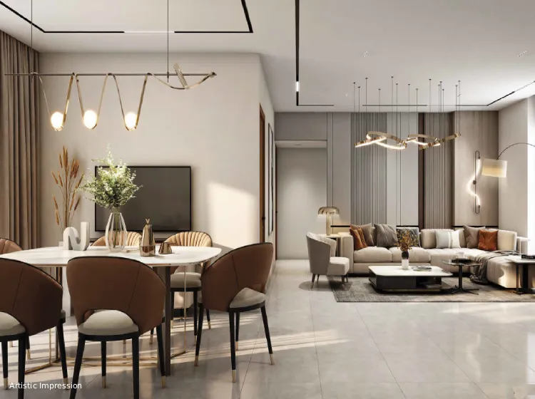 Living dining area luxury apartment